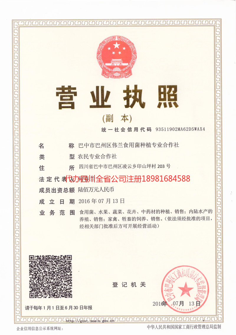 长沙长沙伟兰食用菌种植专业合作社